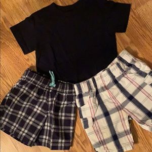 Navy tshirt with 2 pairs of shorts